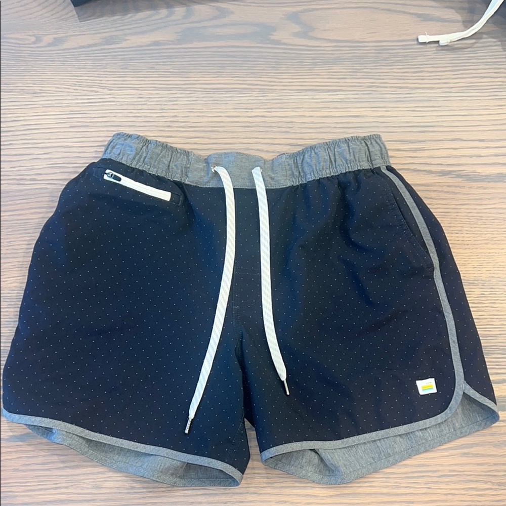 Vuori Black and Gray Athletic Shorts Lightweight Drawstring